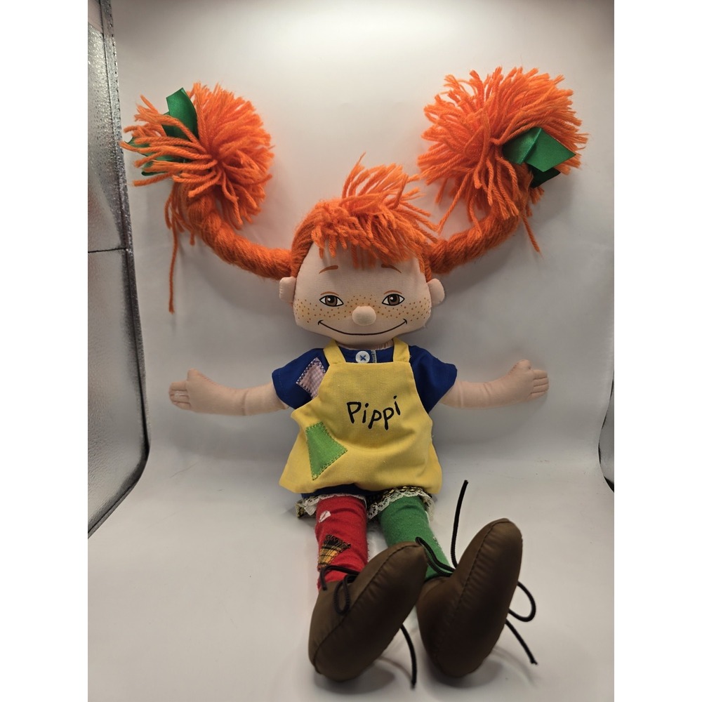 Vintage  Pippi Longstocking Plush Doll Astrid Lindgren Plush